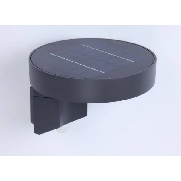Aplique solar LED redondo DISO con cabezal móvil y sensor de movimiento, antracita 4000K