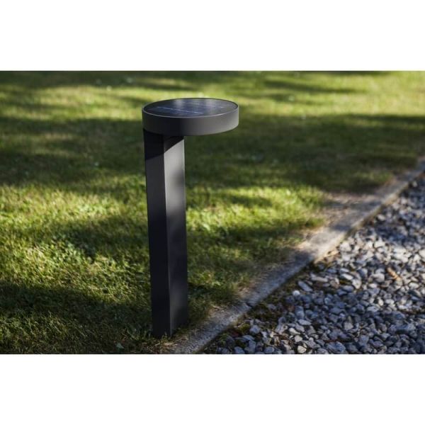 Balise solaire DISO avec lyre et détecteur de mouvement LED, anthracite 4000K