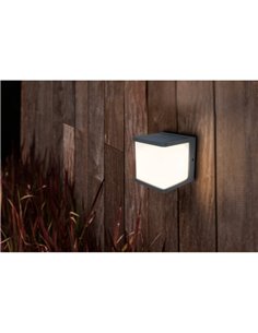 Aplique LED solar cuadrado DOBLO antracita 7,5W y 12W antracita 4000K 2