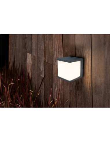 Aplique LED solar quadrado antracite DOBLO 7,5W e 12W antracite 4000K