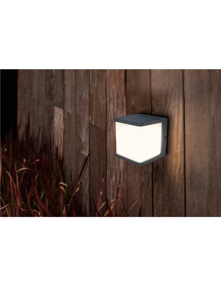 Aplique LED solar cuadrado DOBLO antracita 7,5W y 12W antracita 4000K