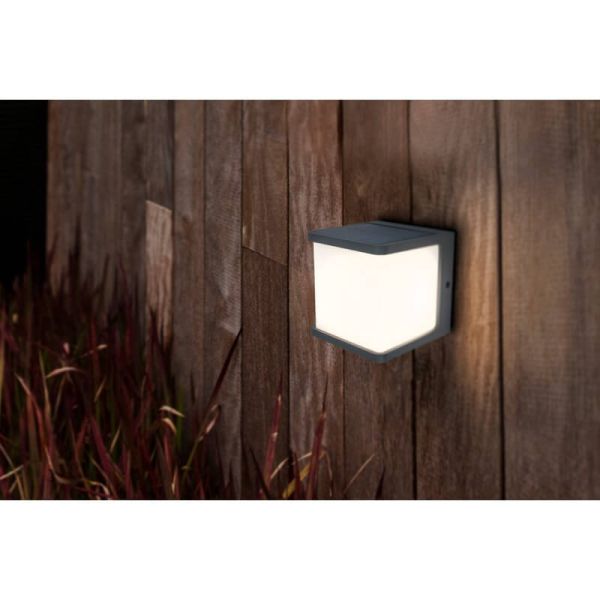 Aplique LED solar cuadrado DOBLO antracita 7,5W y 12W antracita 4000K