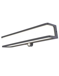 Puissante applique solaire LED rectangulaire DOBLO XL anthracite 16,5W 4000K avec détecteur de mouvement