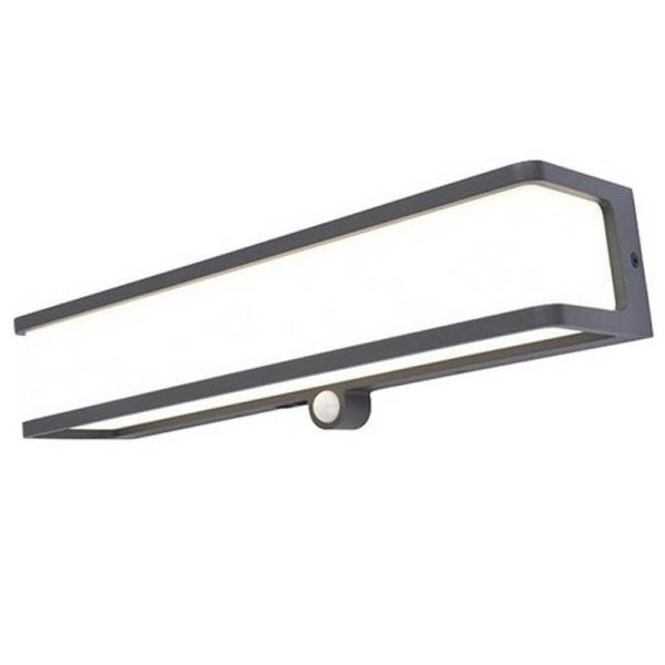 Aplique solar LED potente rectangular DOBLO XL antracita 16,5W 4000K con sensor de movimiento 