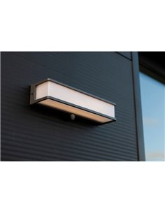 Aplique solar LED potente rectangular DOBLO XL antracita 16,5W 4000K con sensor de movimiento  2