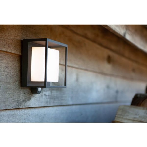 Aplique solar LED con difusor opal cuadrado CURTIS antracita 3w 3000k