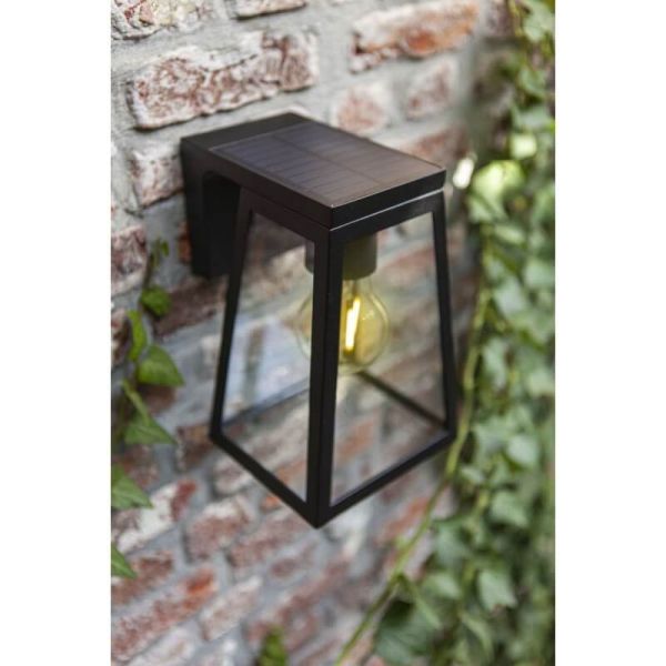Aplique LED solar FIA con bombilla de filamento incluida de bajo voltaje (sin electricidad ni alumbrado) + Vidrio de repuesto