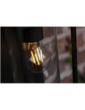 Aplique LED solar FLAIR con sensor de movimiento vaso transparente redondo con bombilla de filamento incluida E27