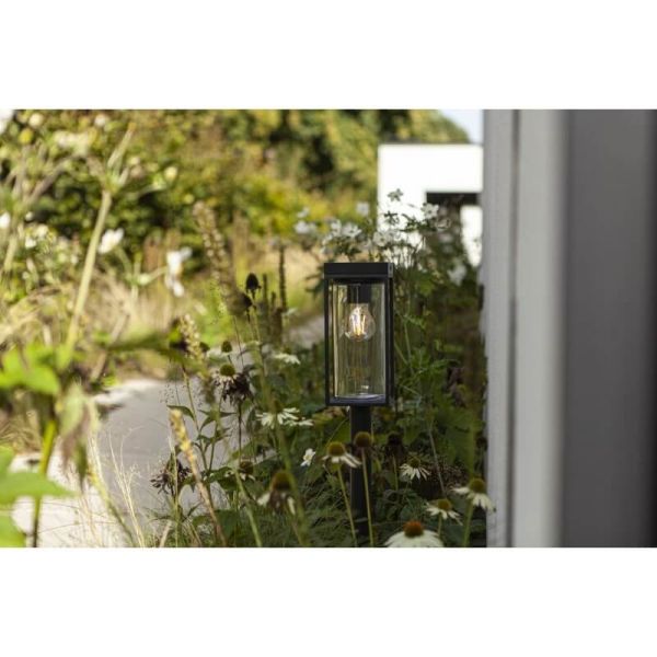 Farol LED solar FLAIR com vidro transparente e lâmpada de filamento incluída E27 + Vidro sobressalente