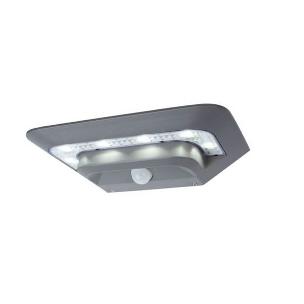 Aplique de pared exterior LED GHOST SOLAR gris con sensor de movimiento 4000K