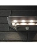 Aplique de pared exterior LED GHOST SOLAR gris con sensor de movimiento 4000K