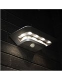 Aplique de pared exterior LED GHOST SOLAR gris con sensor de movimiento 4000K