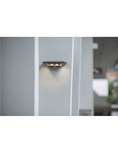 Aplique LED para exterior GHOST SOLAR cinza com sensor de movimento 4000K