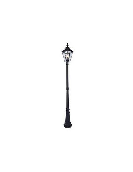 Farola clásica LONDON con 3 bombillas de filamento E12 incluidas negro mate