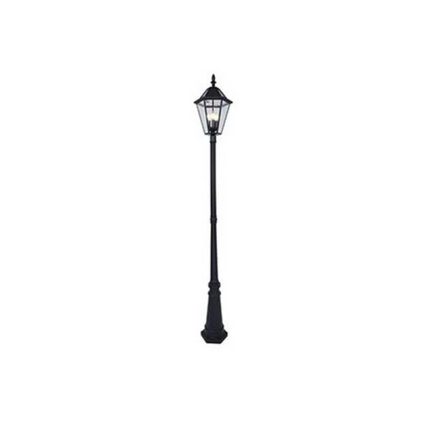 Farola clásica LONDON con 3 bombillas de filamento E12 incluidas negro mate