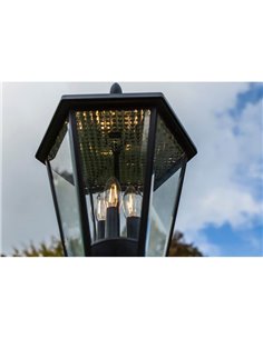 Farola clásica LONDON con 3 bombillas de filamento E12 incluidas negro mate 2