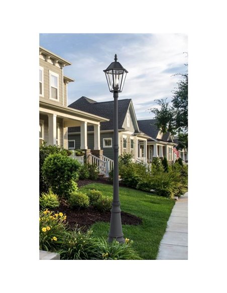 Lampadaire classique LONDON avec 3 ampoules à filament E12 incluses noir mat