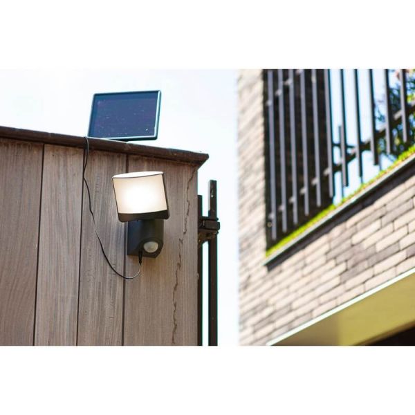 Aplique exterior SUNSHINE con panel solar independiente (cable 5m) y sensor de movimiento antracita