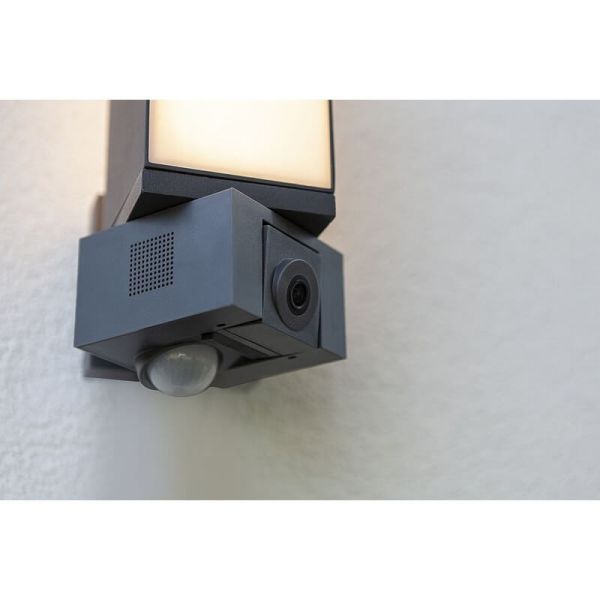 Aplique LED inteligente com câmera de segurança Full HD CUBA com microfone, alto-falante e sensor de movimento muito potente -LU