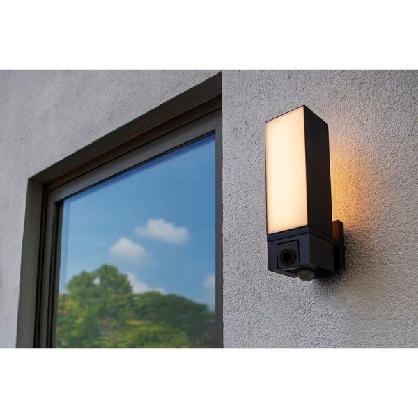 Aplique LED inteligente com câmera de segurança Full HD CUBA com microfone, alto-falante e sensor de movimento muito potente -LU