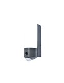 Aplique tubular LED para exterior POLLUX con cámara de seguridad, audio y detección de 180º antracita -LUTEC Connect-