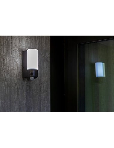 Aplique tubular LED POLLUX para exterior com câmera de segurança, áudio e detecção 180º antracite -LUTEC Connect-
