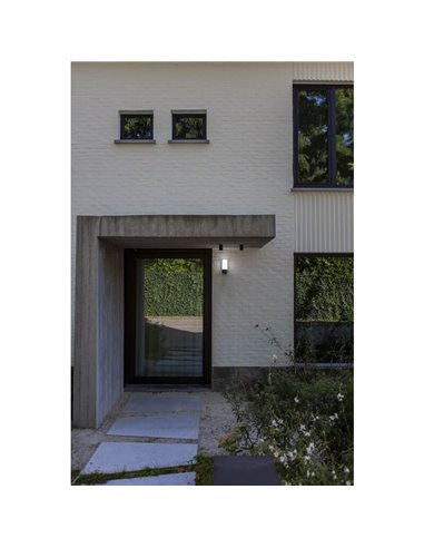 Applique d'extérieur tubulaire LED POLLUX avec caméra de sécurité, audio et détection 180º anthracite -LUTEC Connect-