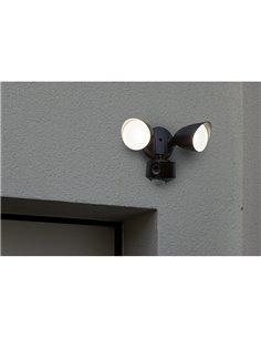 Projetor LED de cabeça dupla preto DRACO com áudio, vídeo e detecção controláveis a partir do aplicativo, muito poderoso -LUTEC  2