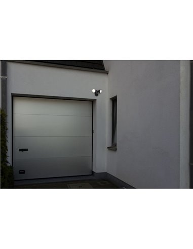 Projecteur LED double tête DRACO noir avec audio, vidéo et détection contrôlable depuis l'application, très puissant -LUTEC Conn