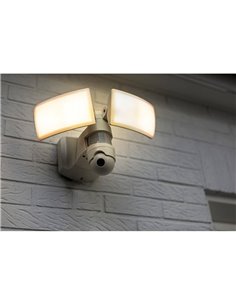 Projecteur LED double tête LIBRA blanc, avec audio, vidéo et détection contrôlables depuis l'application, super puissant -LUTEC  2