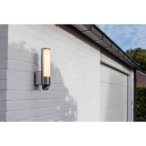 Aplique de pared tubular LEDA acero inoxidable con sensor integrado 3000K 1720Lm