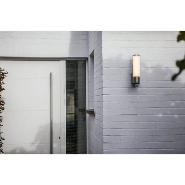 Aplique de pared tubular LEDA acero inoxidable con sensor integrado 3000K 1720Lm