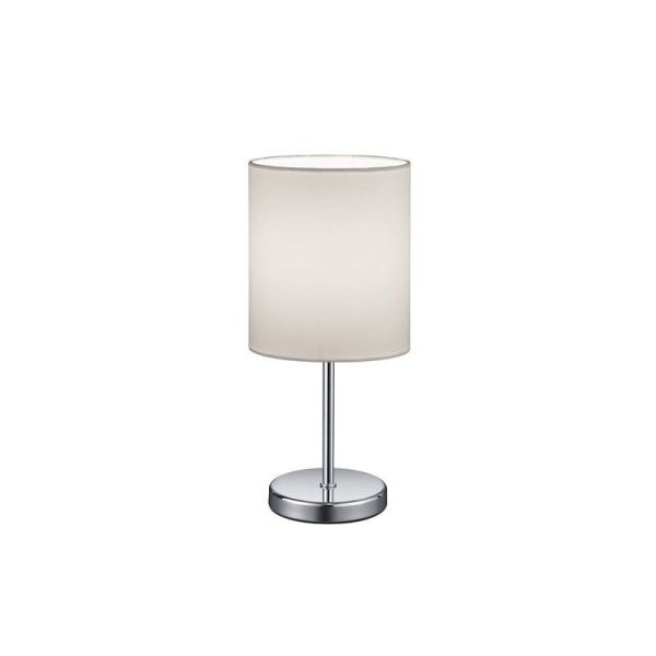 Lampe de table JERRY Abat-jour en tissu blanc | LéonLeds