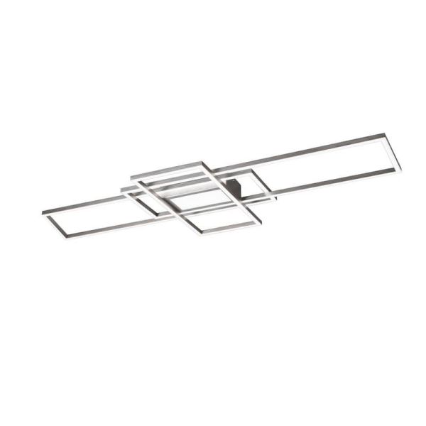 Plafonnier LED moderne IRVINE Nickel Dimmable | LéonLeds