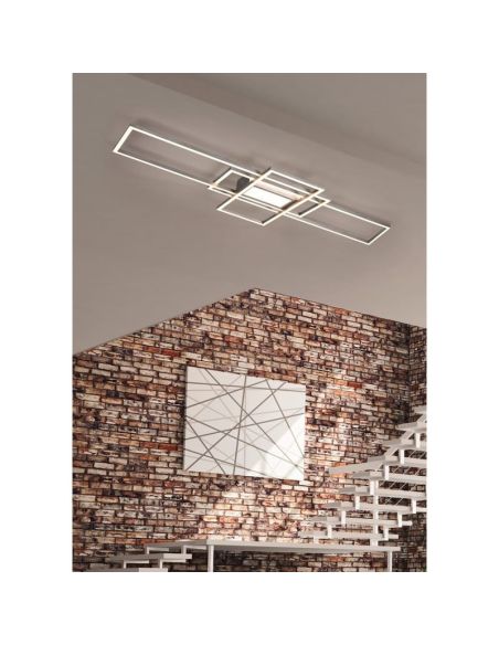 Plafón de techo LED moderno IRVINE Níquel Regulable  | LeonLeds