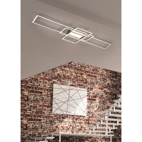 Plafón de techo LED moderno IRVINE Níquel Regulable  | LeonLeds