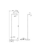 Lámpara de pie minimalista MARLEY Foco orientable | LeonLeds