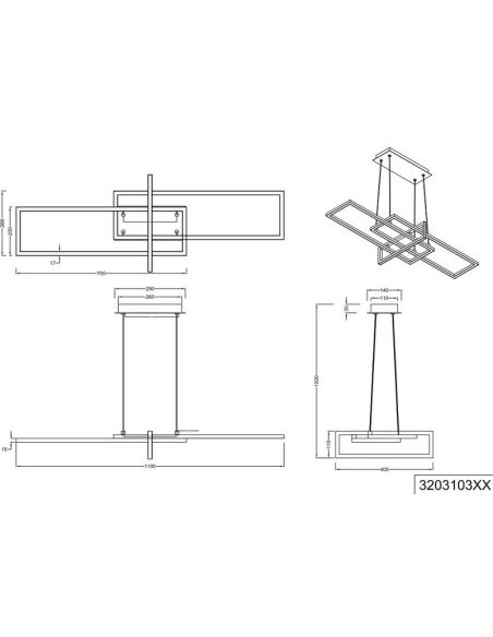 SALINAS Lampe à suspension LED Hauteur réglable Luminosité réglable | LéonLeds