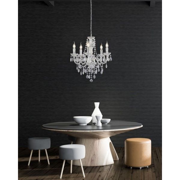 LÜSTER Lustre Classique 5 Lumières Pendentifs Décoratifs | LéonLeds