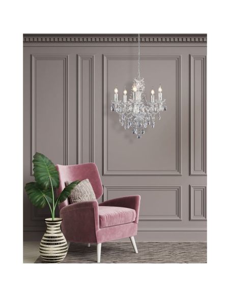 LÜSTER Lustre Classique 5 Lumières Pendentifs Décoratifs | LéonLeds