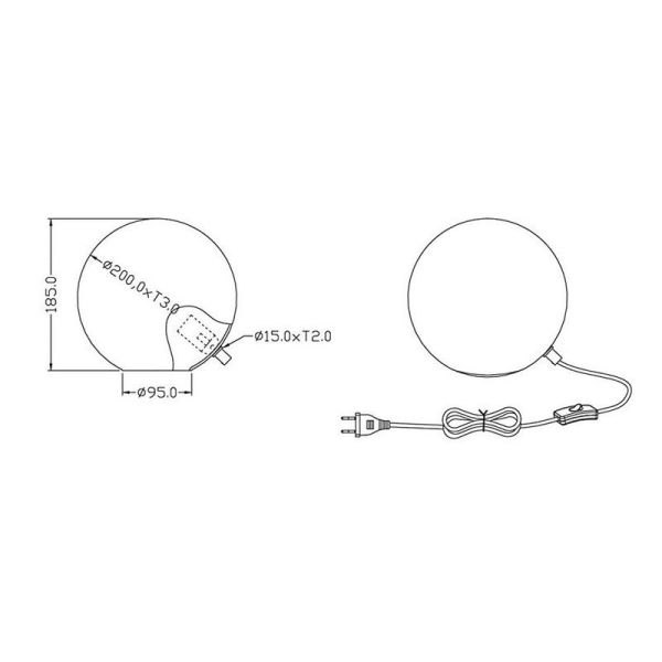 Lámpara Sobremesa PINGPONG Cristal Blanco Iluminación suave | LeonLeds