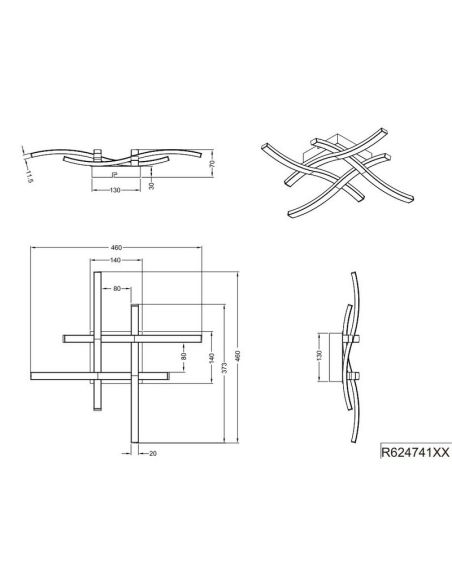 Luminária de teto LED integrada ROUTE Estilo moderno | LeonLeds