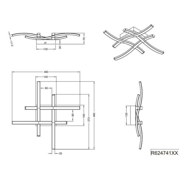 Lámpara techo LED integrado ROUTE Estilo moderno | LeonLeds