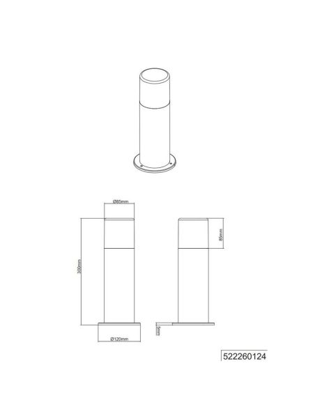 Farol externo HOOSIC 30cm cor ferrugem | LeonLeds