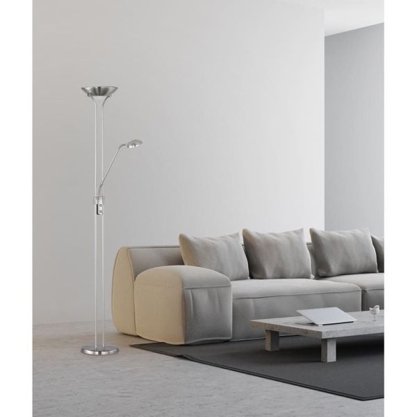 Lámpara de pie LED brazo de lectura flexible SPOCK Regulable| LeonLeds