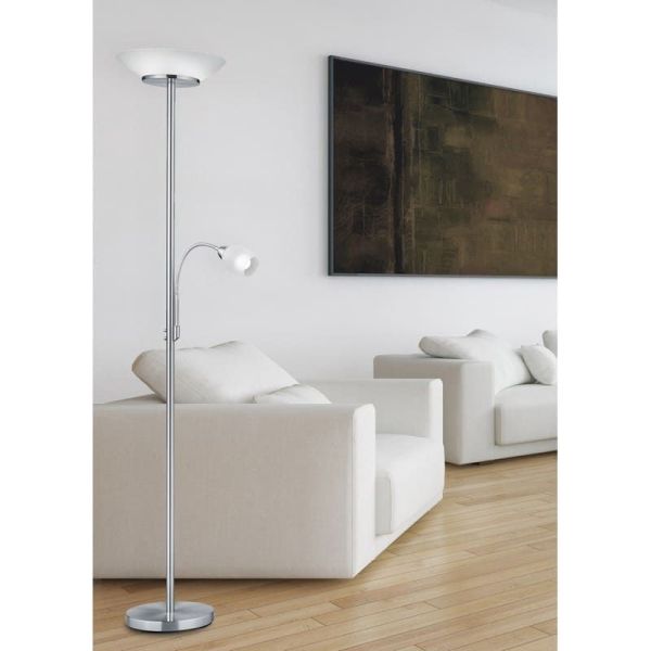 GERRY lampadaire 2 lumières indépendantes bras de lecture | LéonLeds