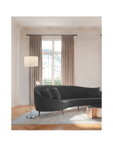 Lámpara de pie HOTEL Pantalla Textil Blanca Luz de Lectura | LeonLeds