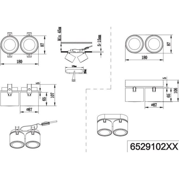 Spots de plafond LED TAURUS Couleur blanc | LéonLeds