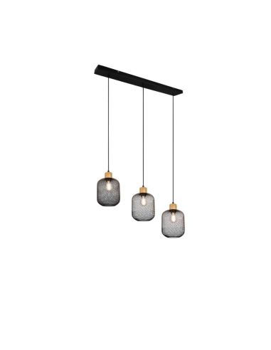 Lámpara Colgante Pantalla rejilla CALIMERO 3 Luces Altura ajustable| LeonLeds