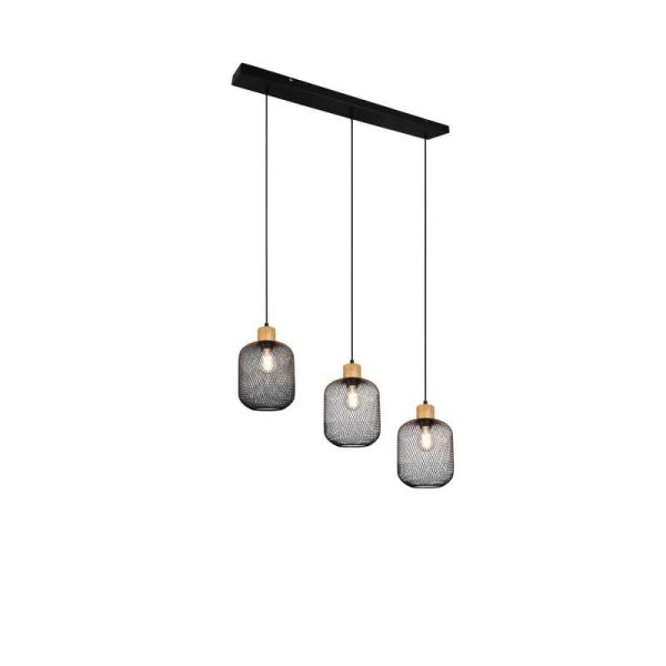 Lámpara Colgante Pantalla rejilla CALIMERO 3 Luces Altura ajustable| LeonLeds